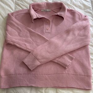 Pink Abercrombie Collard Sweater